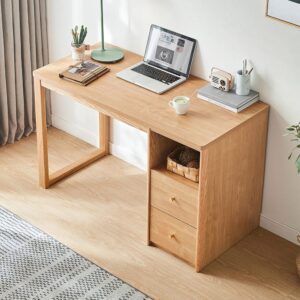 林氏木業北歐附抽屜櫃書桌 JU3V-原木色