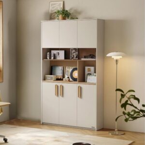 林氏木業方滿系列1.2M拉門書櫃 RG1X 暖橡色