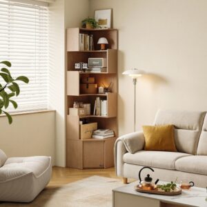 林氏木業方滿系列轉角開放書櫃 RG2X 暖橡色